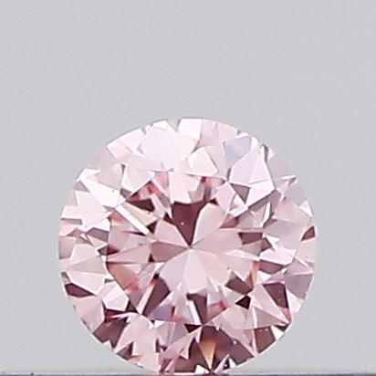 Actual 0.13 carat Intense Pink Round lab-grown diamond