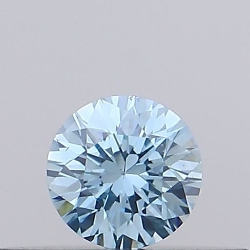 Actual 0.14 carat Vivid Blue Round lab-grown diamond
