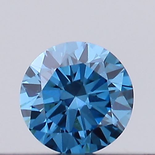Actual 0.13 carat Vivid Blue Round lab-grown diamond