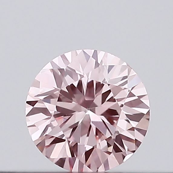 Actual 0.12 carat Intense Pink Round lab-grown diamond