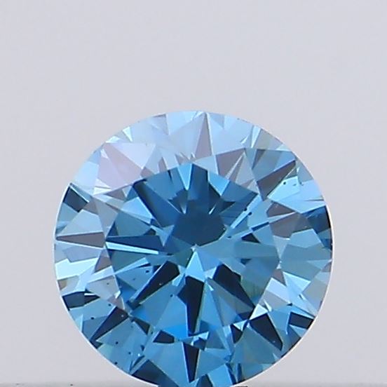 Actual 0.1 carat Vivid Blue Round lab-grown diamond