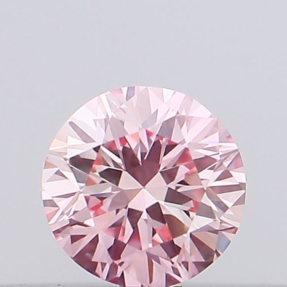 Actual 0.12 carat Intense Pink Round lab-grown diamond