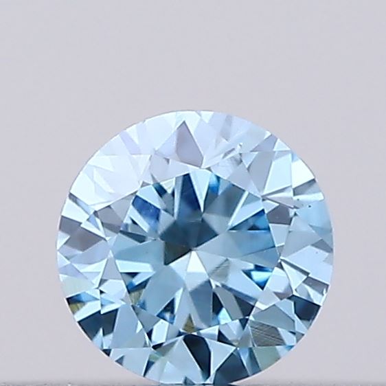 Actual 0.14 carat Vivid Blue Round lab-grown diamond