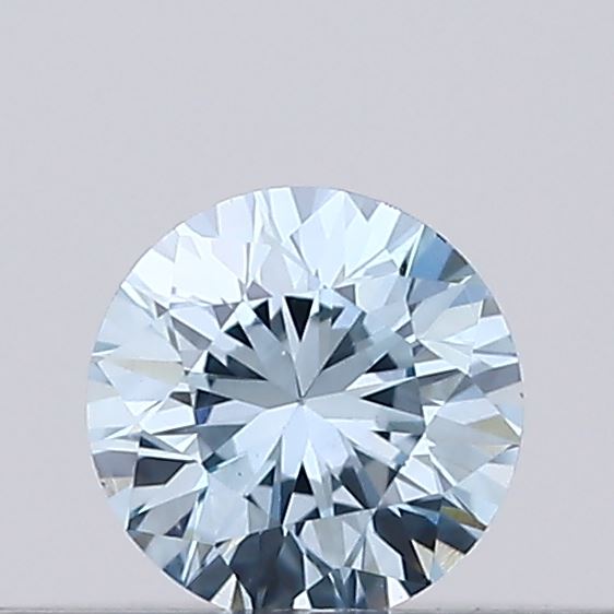 Actual 0.12 carat Vivid Blue Round lab-grown diamond