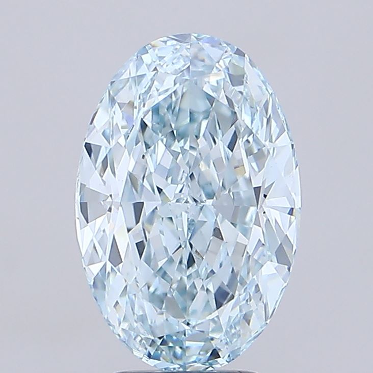 Oval 5.00ct Fancy Intense GREENISH BLUE VS1