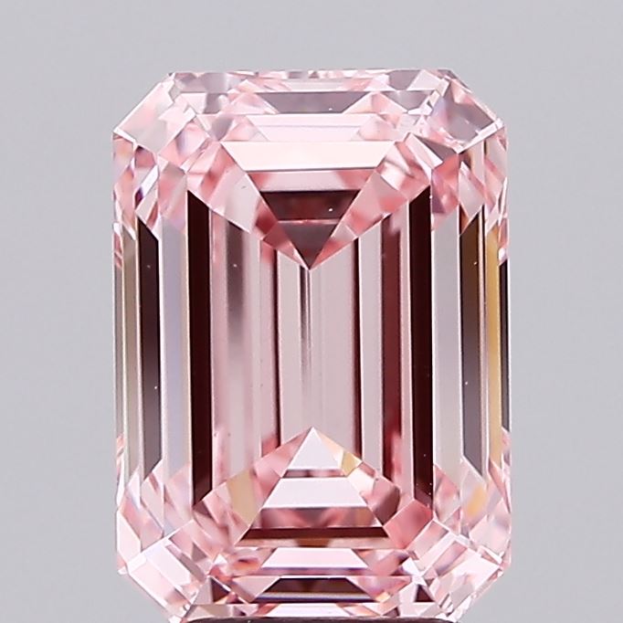 Emerald cut 4.06ct Fancy Vivid Pink VS1