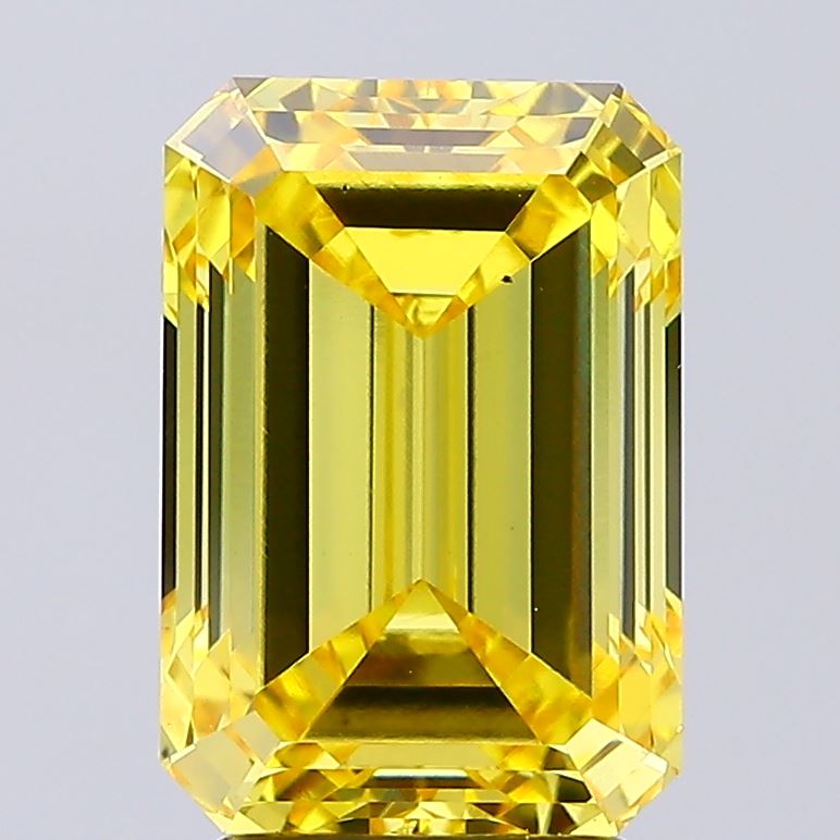 4.03ct Emerald Fancy Vivid Yellow VS2 IGI
