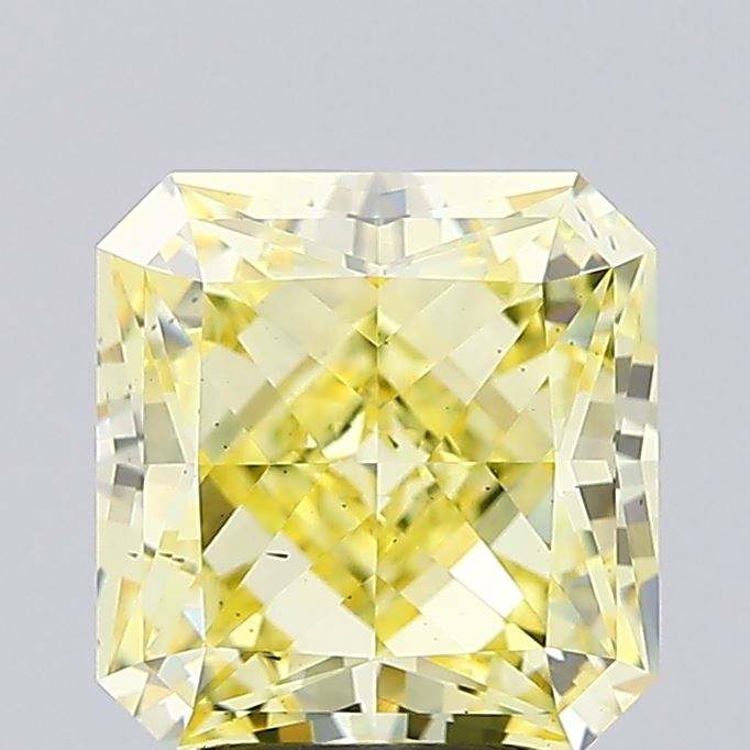 3.01 ct Sq.rad lab grown diamond Fancy Vivid Yellow VS2