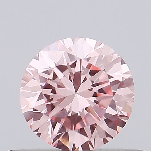 Actual 0.42 carat Vivid Pink Round lab-grown diamond
