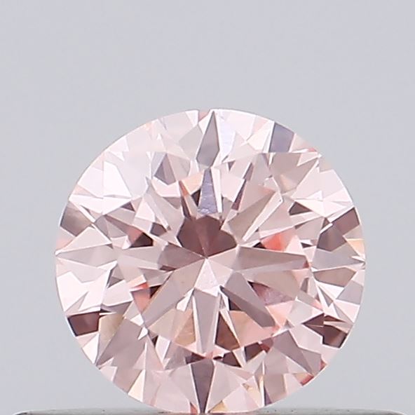 Actual 0.36 carat Vivid Pink Round lab-grown diamond