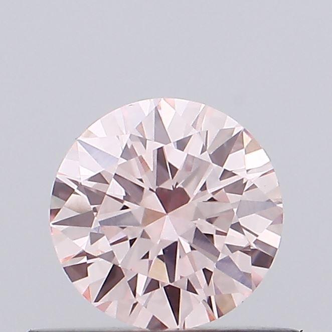 Actual 0.48 carat Intense Pink Round lab-grown diamond