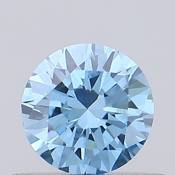 Actual 0.35 carat Vivid Blue Round lab-grown diamond