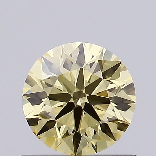 Actual 0.51 carat Intense Yellow Round lab-grown diamond
