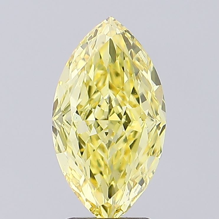 2.16 ct Marquise lab grown diamond Fancy Intense Yellow VS1