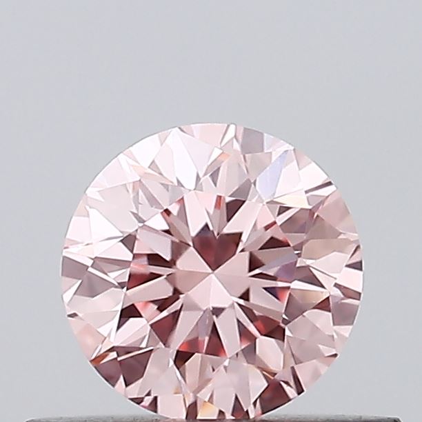 Actual 0.44 carat Vivid Pink Round lab-grown diamond
