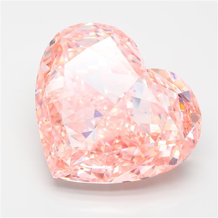 45.54 ct Heart lab grown diamond Fancy Intense Pink VS1