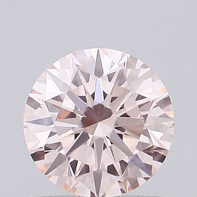 Actual 0.77 carat Intense Pink Round lab-grown diamond